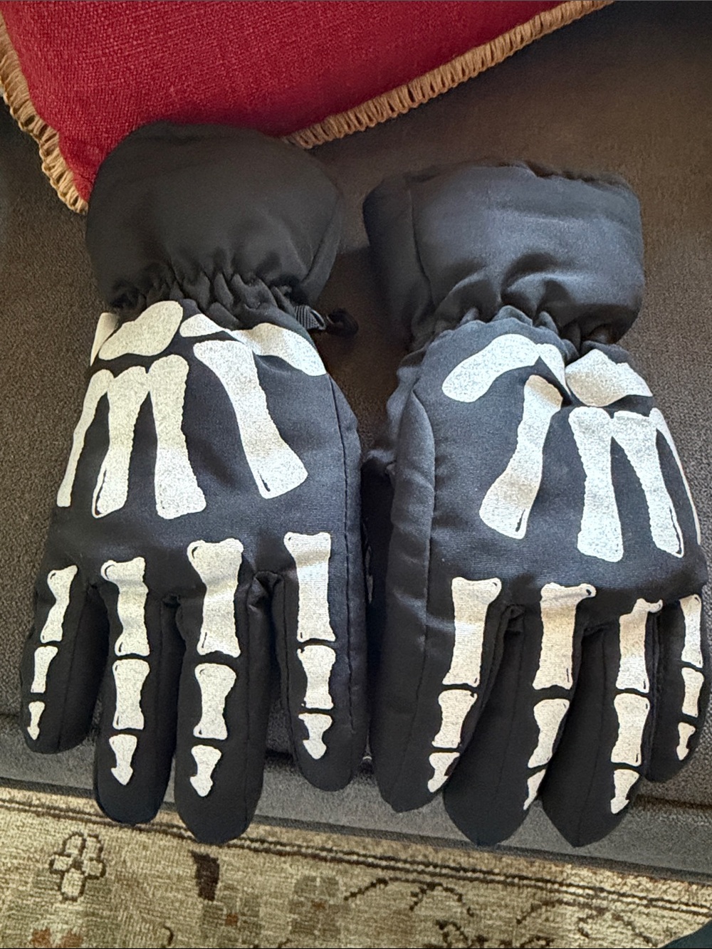 Kids Black Skeleton Gloves Costume 3M Thinsulate Halloween Boys Girls Winter